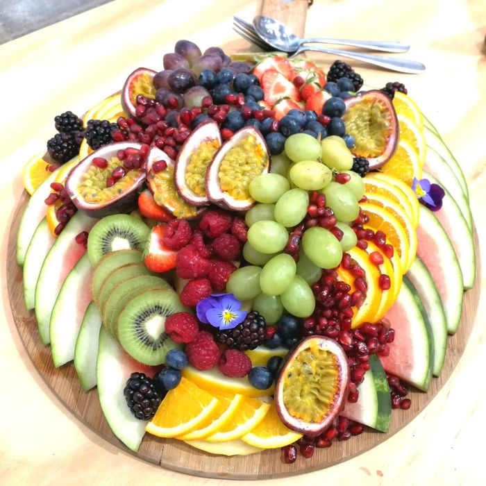 A colourful fresh fruit platter