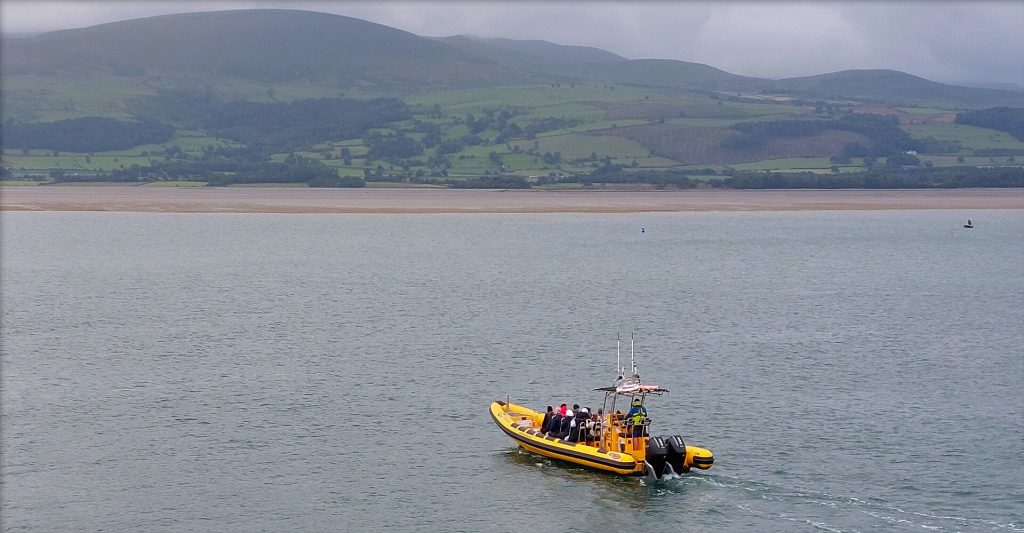 A RIB boat on the Menai Strait
